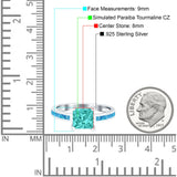 Solitaire Accent Fashion Ring Princess Cut Simulated Cubic Zirconia Created Opal 925 Sterling Silver