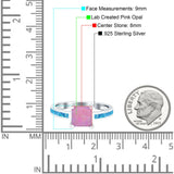 Solitaire Accent Fashion Ring Princess Cut Simulated Cubic Zirconia Created Opal 925 Sterling Silver