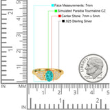 Fashion Heart Ring Oval Simulated Cubic Zirconia 925 Sterling Silver