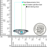 Evil Eye Ring Round Lab Opal Simulated Cubic Zirconia 925 Sterling Silver