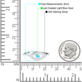 Evil Eye Ring Round Lab Opal Simulated Cubic Zirconia 925 Sterling Silver