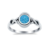 Celtic Trinity Ring Simulated Cubic Zirconia Infinity Shank 925 Sterling Silver