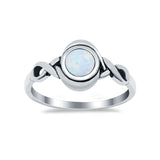 Celtic Trinity Ring Simulated Cubic Zirconia Infinity Shank 925 Sterling Silver