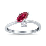 Fashion Ring Marquise Simulated Cubic Zirconia 925 Sterling Silver