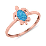 Turtle Ring Simulated Cubic Zirconia Opal 925 Sterling Silver