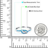 Knot Ring Band Lab Created Opal 925 Sterling Silver (7mm)