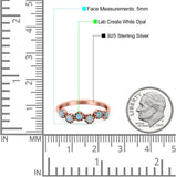 Eternity Band Wedding Ring Lab Created White Opal 925 Sterling Silver (5mm)