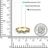 Eternity Band Wedding Ring Lab Created White Opal 925 Sterling Silver (5mm)