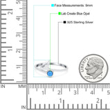 Whale Tail Ring Band Lab Created Opal 925 Sterling Silver (9mm)
