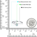 Whale Tail Ring Band Lab Created Opal 925 Sterling Silver (9mm)