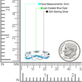 Criss Cross Ring Band Lab Created Opal 925 Sterling Silver (5mm)