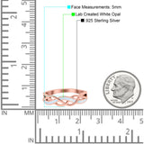 Criss Cross Ring Band Lab Created Opal 925 Sterling Silver (5mm)