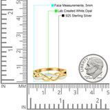 Criss Cross Ring Band Lab Created Opal 925 Sterling Silver (5mm)