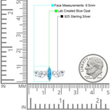 Filigree Thumb Ring Marquise Ring Band Lab Created Opal 925 Sterling Silver (9.5mm)