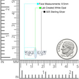 Filigree Thumb Ring Marquise Ring Band Lab Created Opal 925 Sterling Silver (9.5mm)