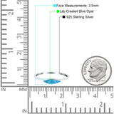 Simple Ring Band Lab Created Opal 925 Sterling Silver (3.5mm)