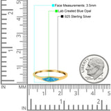 Simple Ring Band Lab Created Opal 925 Sterling Silver (3.5mm)