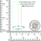 Simple Ring Band Lab Created Opal 925 Sterling Silver (3.5mm)
