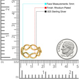 Infinity Braided Rhodium Plated Band Solid 925 Sterling Silver (5mm)
