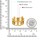 Children Oxidized Band Solid 925 Sterling Silver (11mm)
