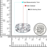 Elephant Ring Oxidized Band Solid 925 Sterling Silver Thumb Ring (7mm)