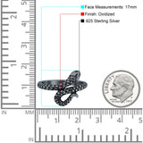 Snake Ring Oxidized Band Solid 925 Sterling Silver (17mm)