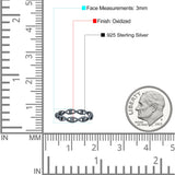 Infinity Bead Evil Eye Stackable Ring Oxidized Band Solid 925 Sterling Silver Thumb Ring (3mm)