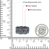 Eternity Rope Celtic Woven Knot Infinity Braided Style Ring Design Oxidized Band Solid 925 Sterling Silver Thumb Ring (8mm)