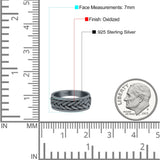 Braided Celtic New Design Spinner Style Oxidized Band Solid 925 Sterling Silver Thumb Ring 7mm(0.27)