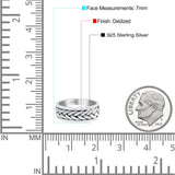 Braided Style Celtic Eternity Ring Spinner Style Oxidized Band Solid 925 Sterling Silver Thumb Ring (7mm)