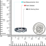Celtic Band Braided New Trending Design Oxidized Solid 925 Sterling Silver Thumb Ring 4mm(0.15)