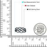Celtic Knot Infinity Braided Style New Design Oxidized Band Solid 925 Sterling Silver Thumb Ring 5mm