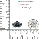 Trinity Celtic Knot Ring Oxidized 925 Sterling Silver 12mm