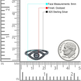 Eye Ring Oxidized Band Solid 925 Sterling Silver (8mm)