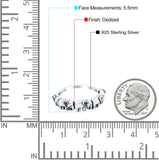 Elephants Ring Oxidized Band Solid 925 Sterling Silver Thumb Ring (5.5mm)