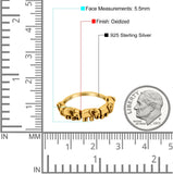 Elephants Ring Oxidized Band Solid 925 Sterling Silver Thumb Ring (5.5mm)