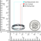 Aztec Ring Oxidized Band Solid 925 Sterling Silver Thumb Ring (4mm)