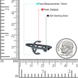 Anchor Ring Oxidized Band Solid 925 Sterling Silver (10mm)