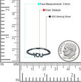 You Band Oxidized Ring Solid 925 Sterling Silver Thumb Ring (3.5mm)