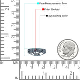 Classic Filigree Heart Artisan Trend Bali Oxidized Ring Band Solid 925 Sterling Silver Thumb Ring (7mm)