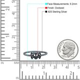 Skull & Crossbones Ring Oxidized Band Solid 925 Sterling Silver Thumb Ring (6.2mm)