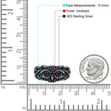 Owl Ring Oxidized Band Solid 925 Sterling Silver Thumb Ring (10.5mm)
