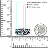 Owl Ring Oxidized Band Solid 925 Sterling Silver Thumb Ring (10.5mm)