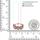 Sun Smiley Face Happy Sunflower Ring Oxidized Band Solid 925 Sterling Silver Thumb Ring (7mm)