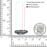 Heart Celtic Ring Oxidized Band Solid 925 Sterling Silver Thumb Ring (5mm)