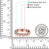 Happy Face Ring Oxidized Band Solid 925 Sterling Silver Thumb Ring (4mm)