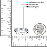 Happy Face Ring Oxidized Band Solid 925 Sterling Silver Thumb Ring (4mm)