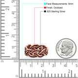 Weave Ring Oxidized Band Solid 925 Sterling Silver Thumb Ring (8mm)