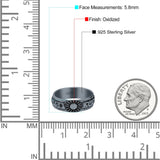 Classic Sun Trending Oxidized Band Thumb Ring (5.8mm)