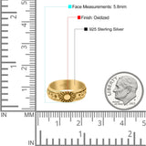 Classic Sun Trending Oxidized Band Thumb Ring (5.8mm)